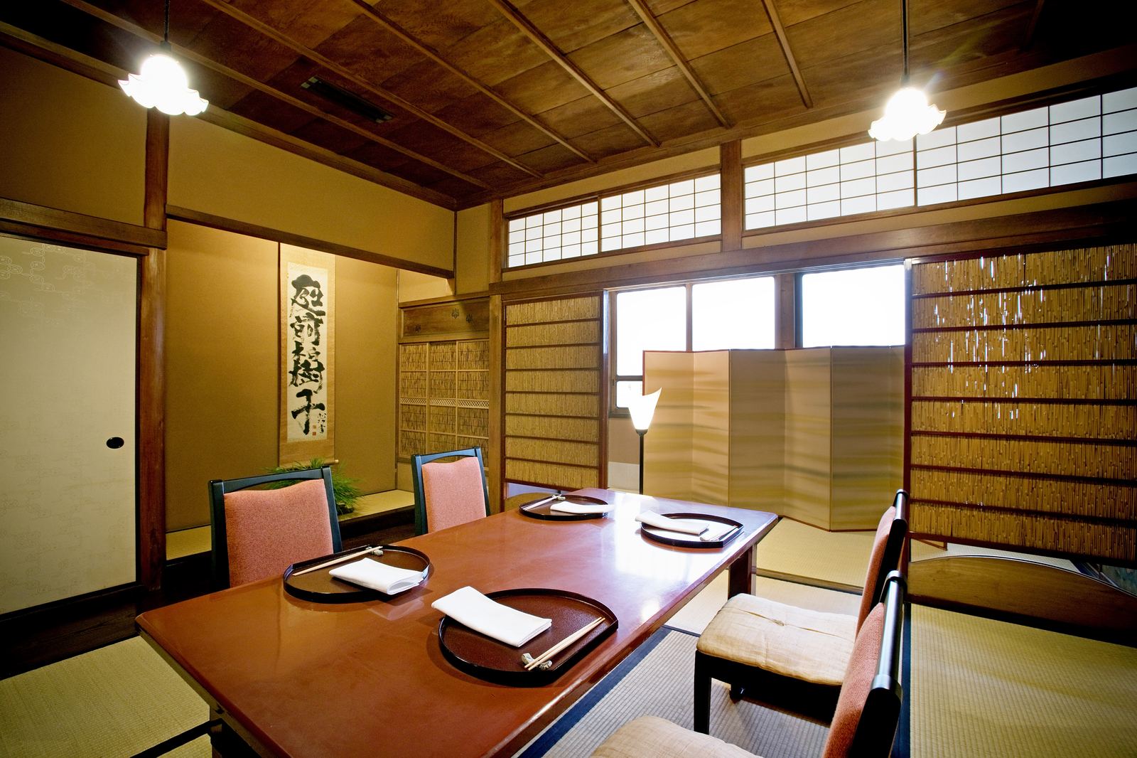 A private dining room at Shiratama restaurant in Nagoya